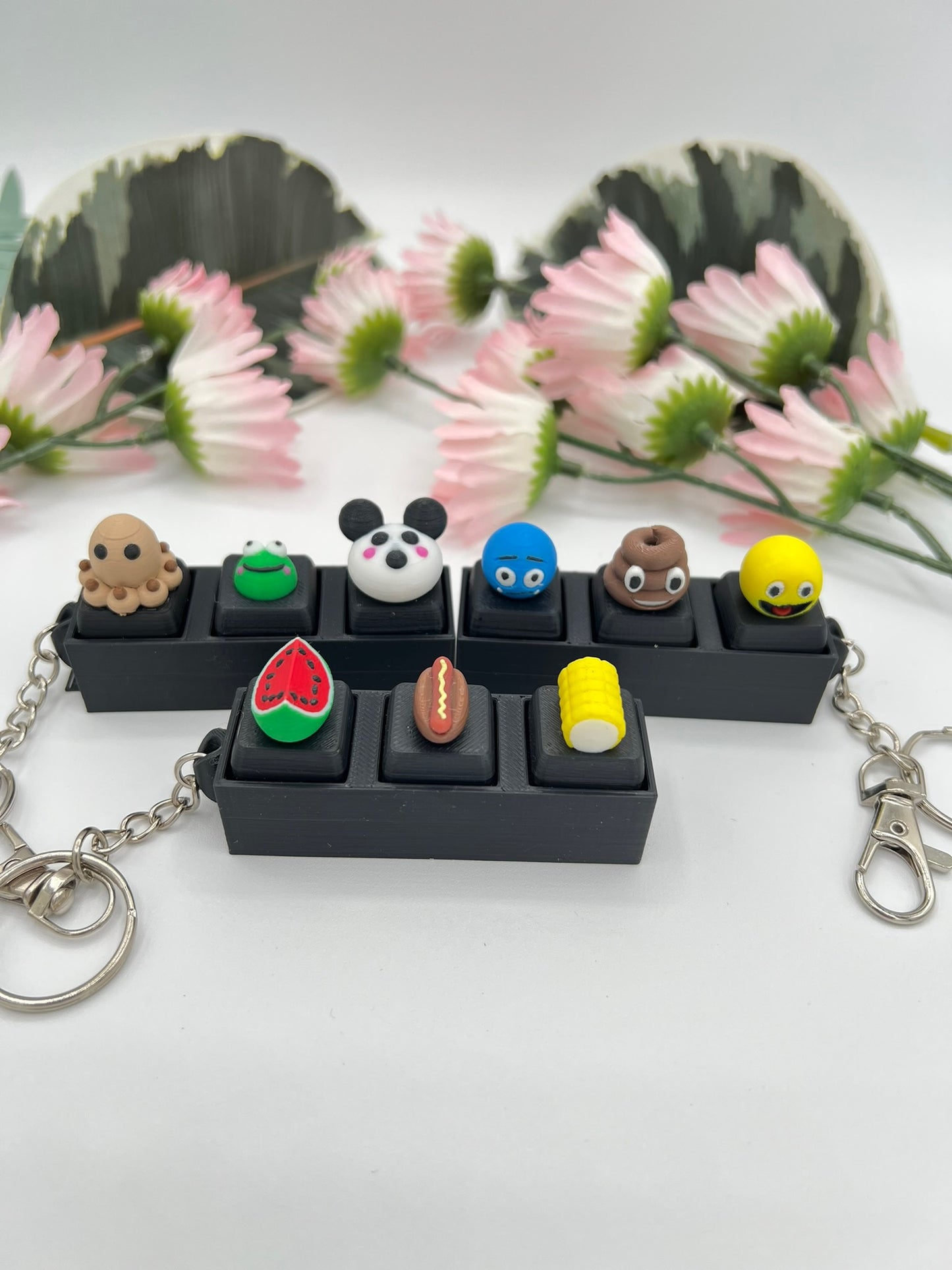 3D Animal Keycap Clicker Keychain