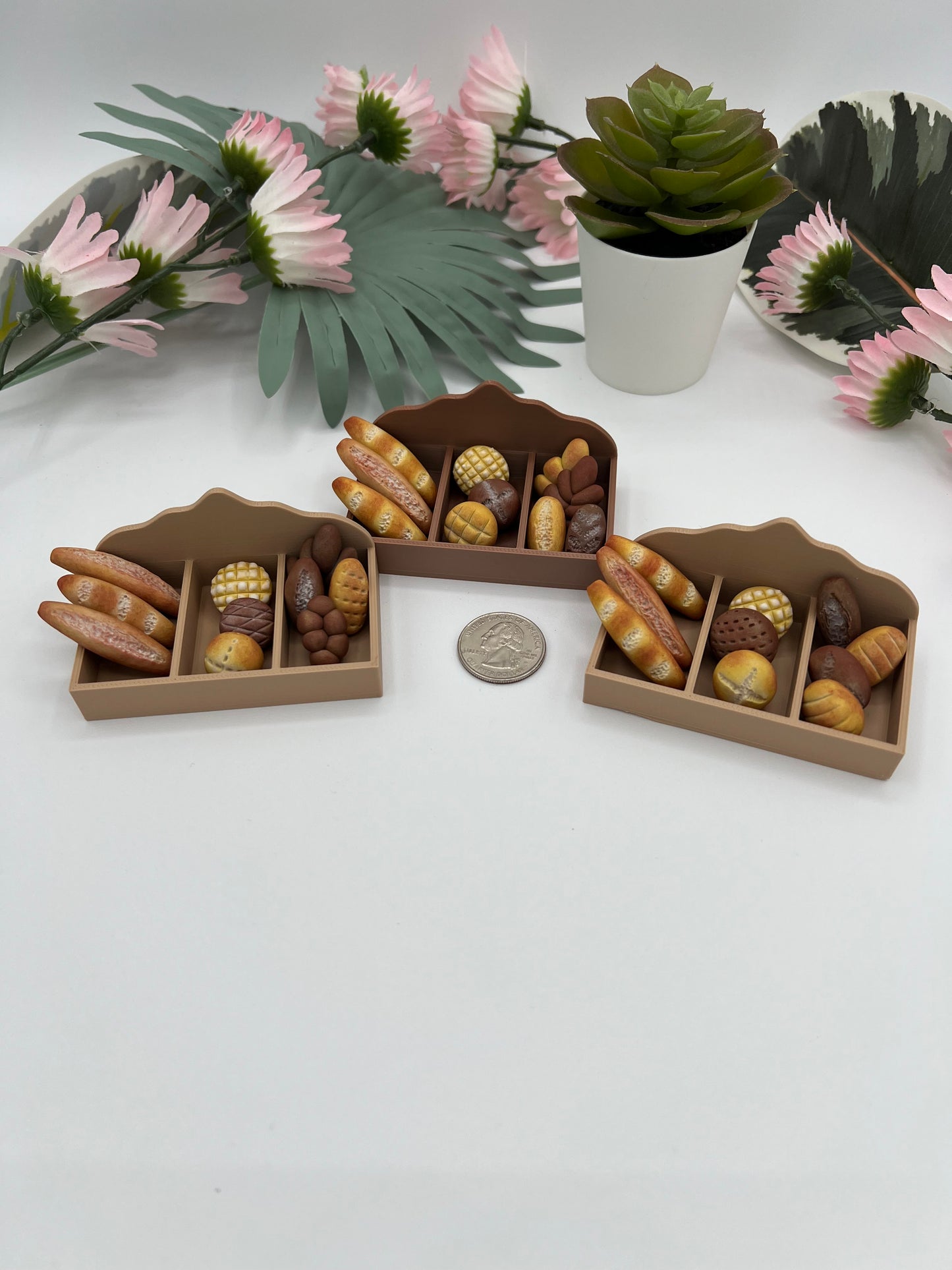 Bakery: Miniature Bread Basket with Clay Breads