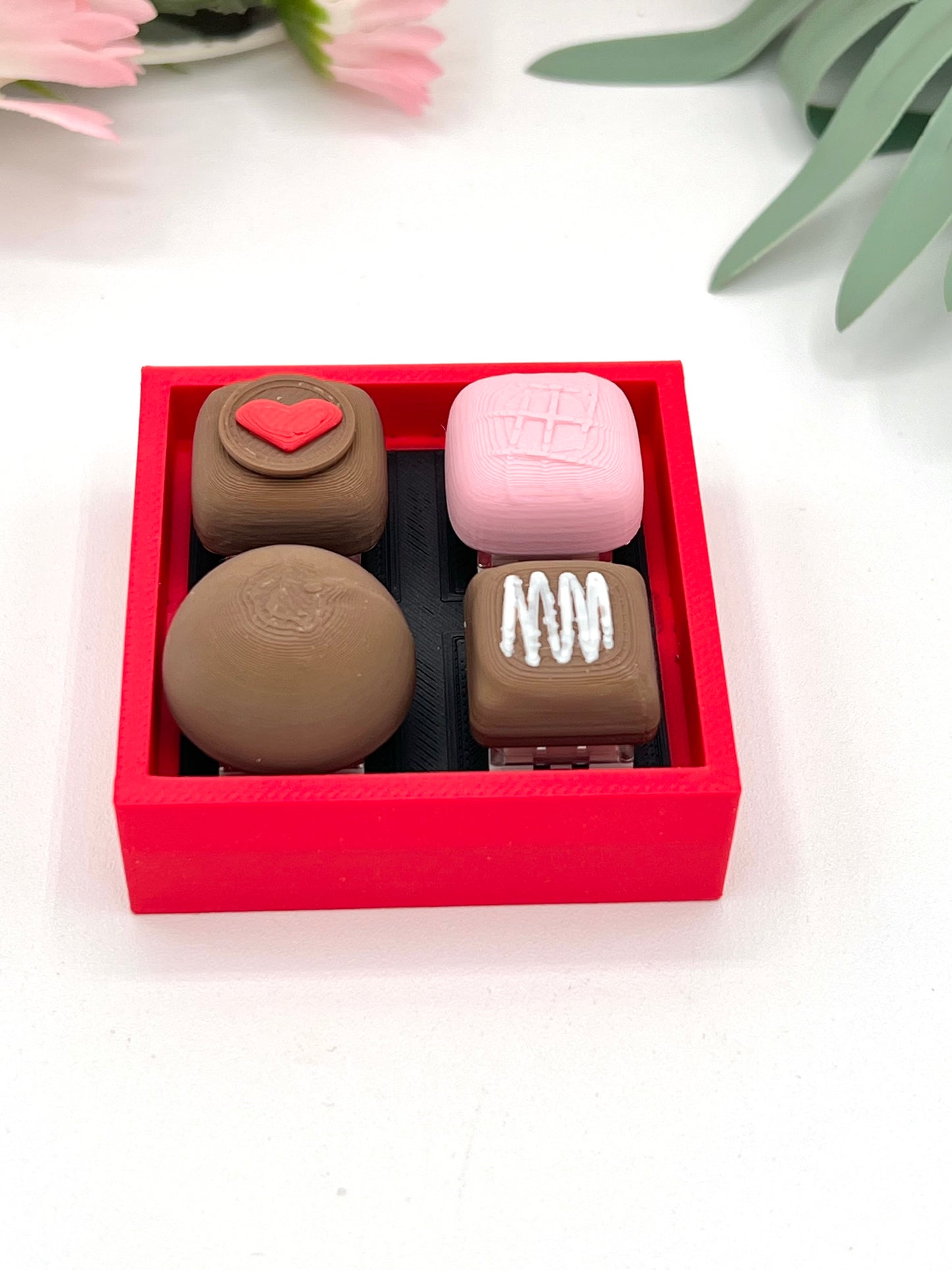 Valentines 3D Chocolate Box Fidget Clickers (Chocolate or Pink)