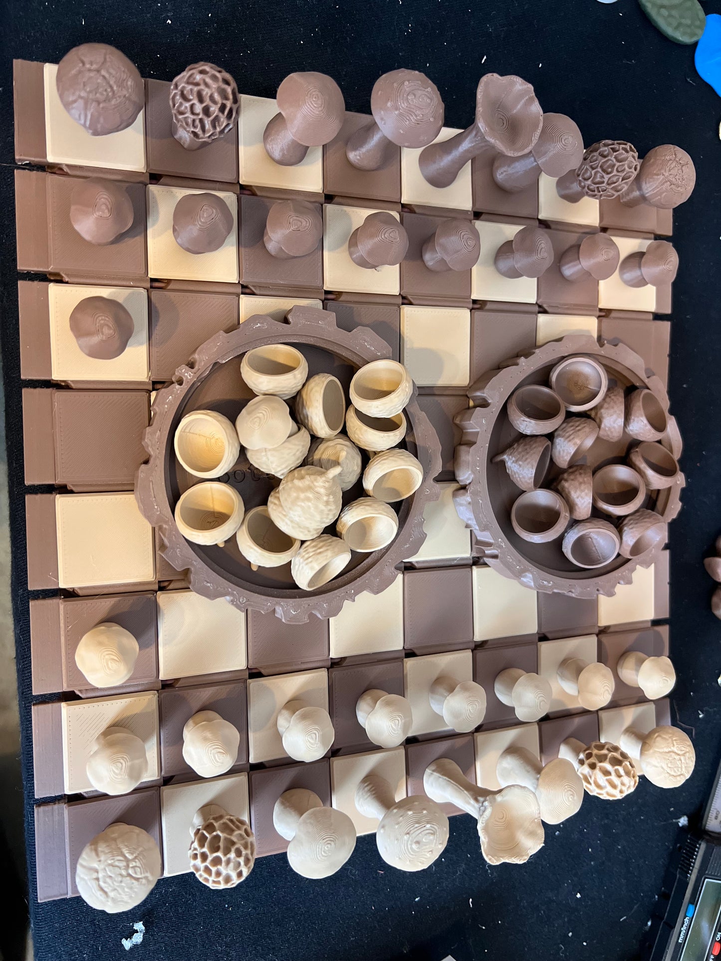 3D Mushroom Chess & Checkers Set (magnetic)