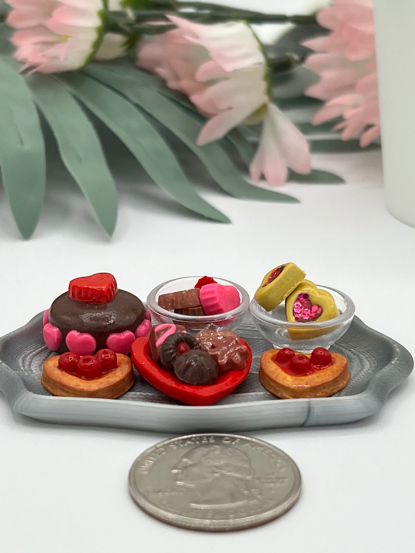 Miniature Sweet Cookies, Chocolates, and Pastries Set (Valentine’s Day)