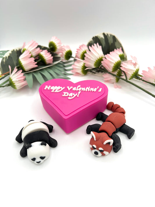Mystery Panda 3D Valentine Heart Box
