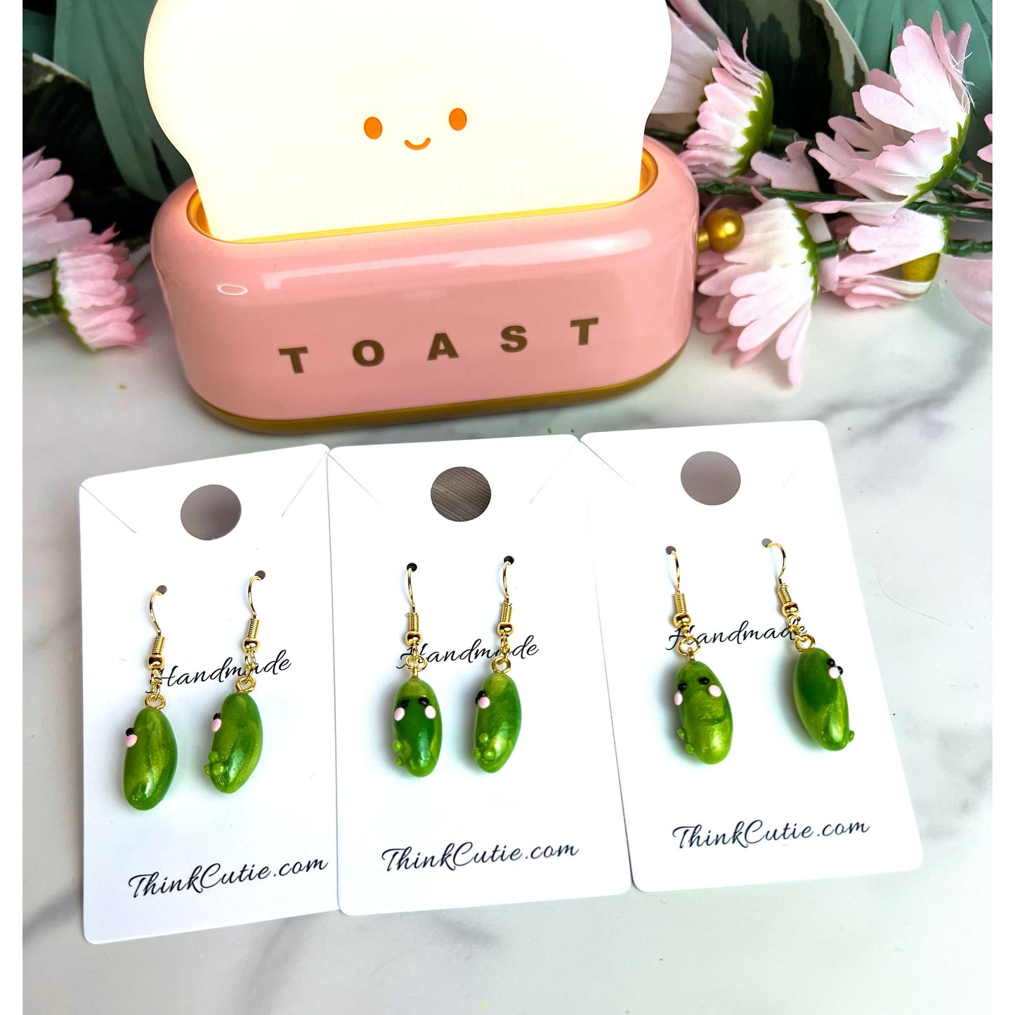 Handmade Kawaii Pickle Earrings