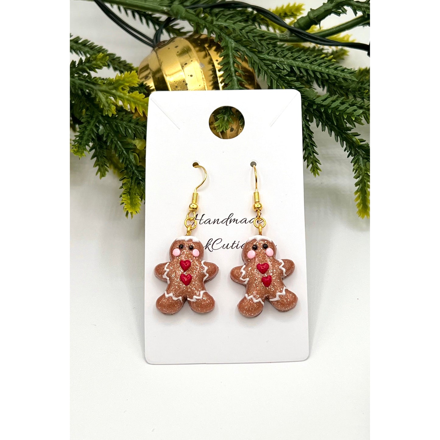 Handmade Gingerbread Earrings (Polymer Clay)