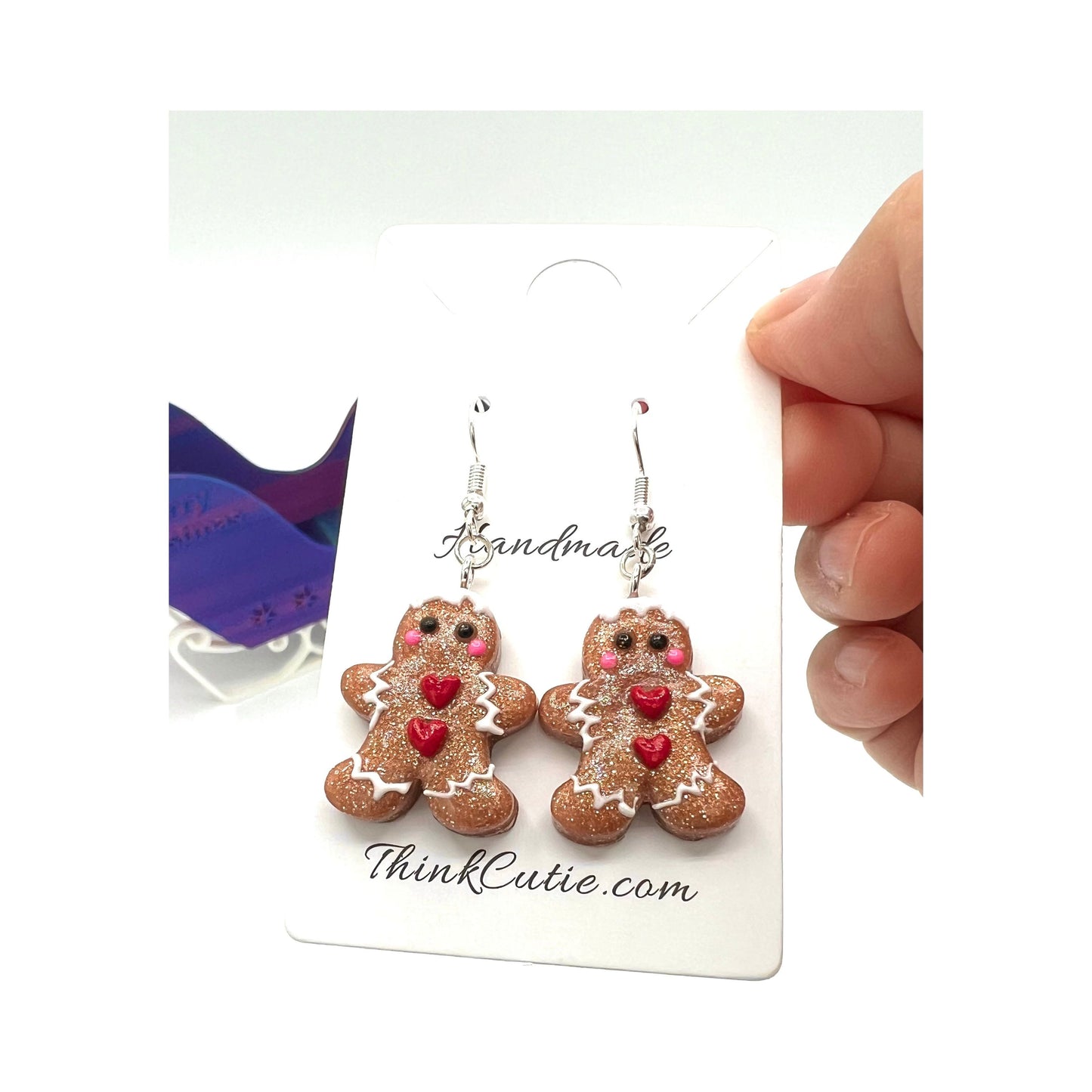 Handmade Gingerbread Earrings (Polymer Clay)