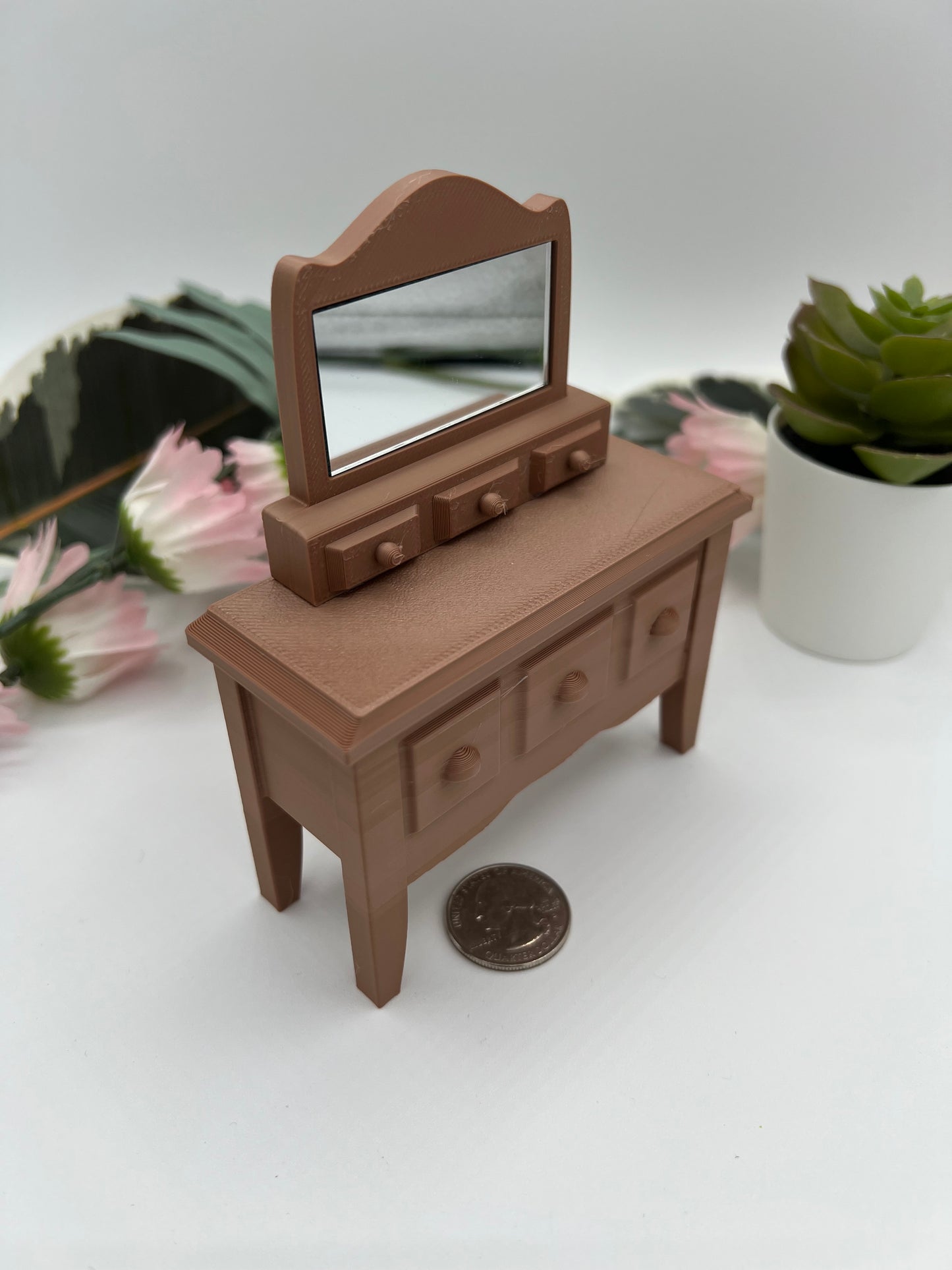 Miniature Doll House Mirror Dresser or Furniture (3D)