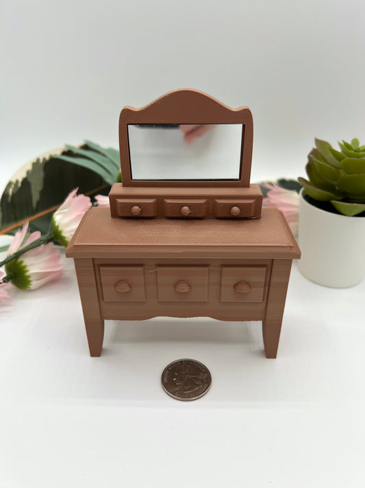 Miniature Doll House Mirror Dresser or Furniture (3D)