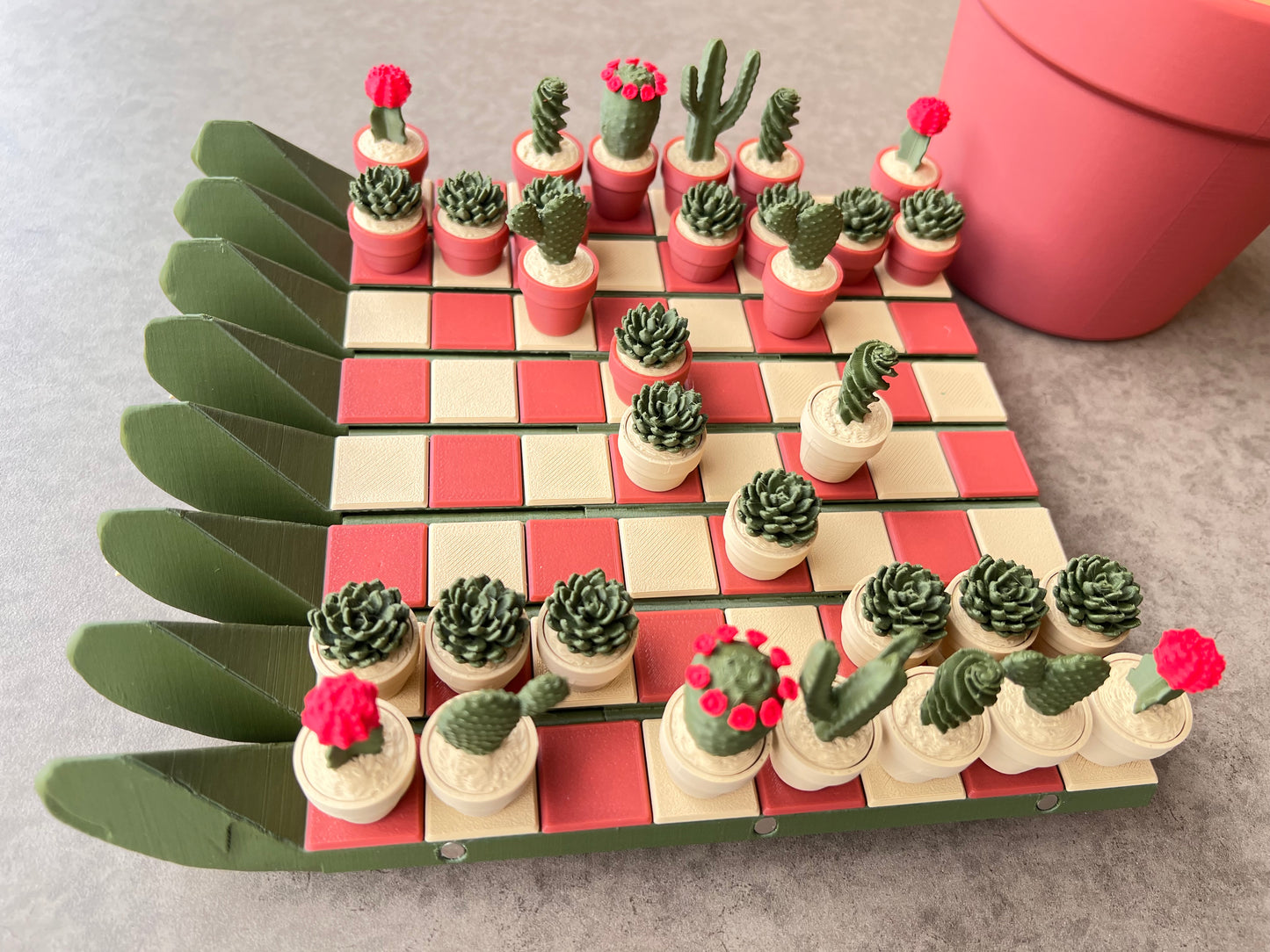 3D Cactus Plant Chess Set (magnetic)