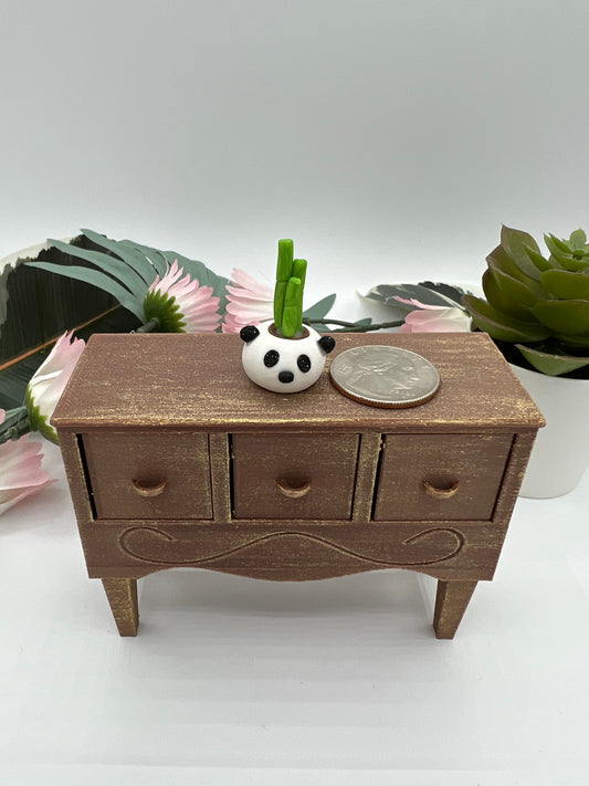 Miniature Handmade Bamboo Panda Planter