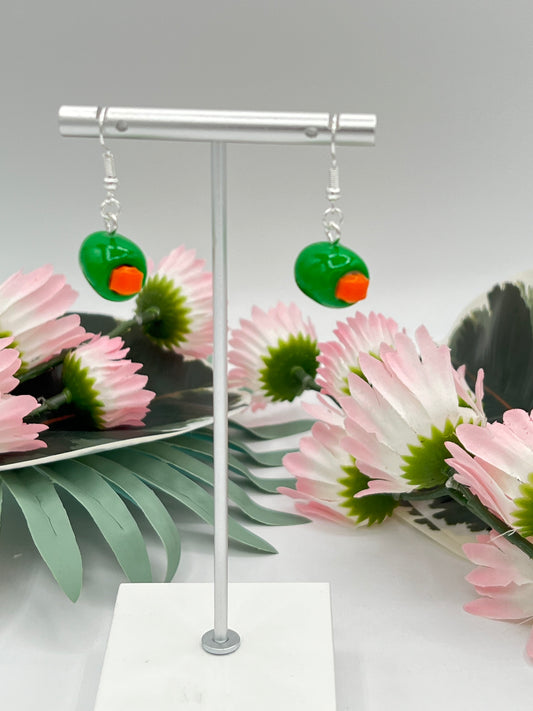 Handmade Polymer Clay Olive Earrings