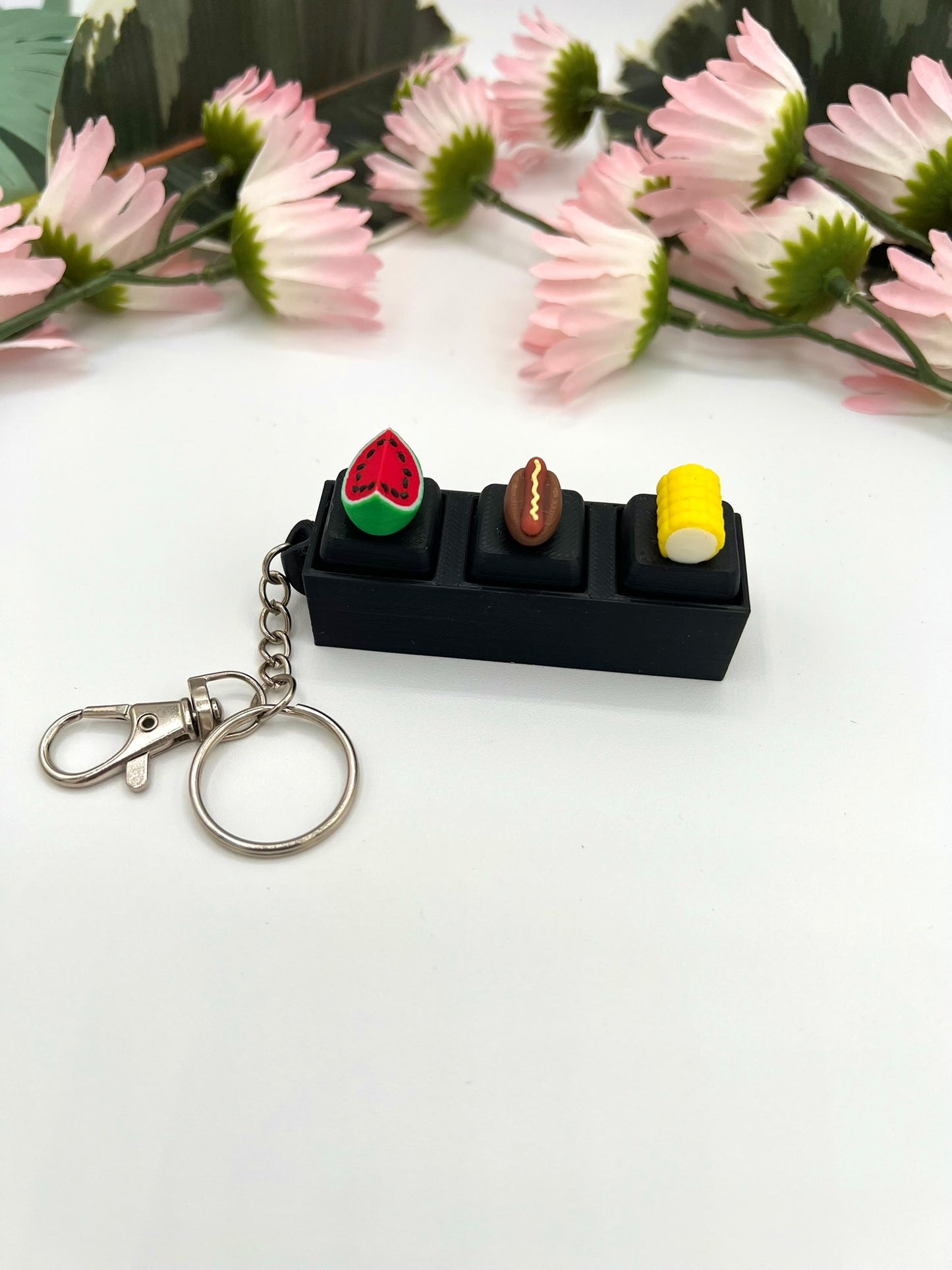 3D Food Keycap Clicker Keychain