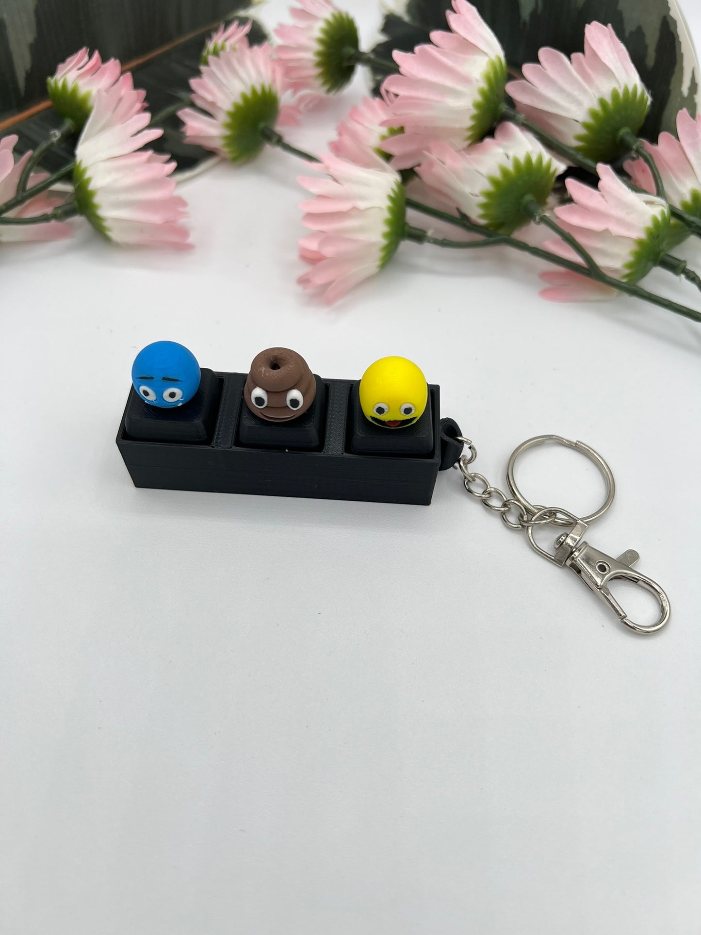 3D Emoji Keycap Clicker Keychain