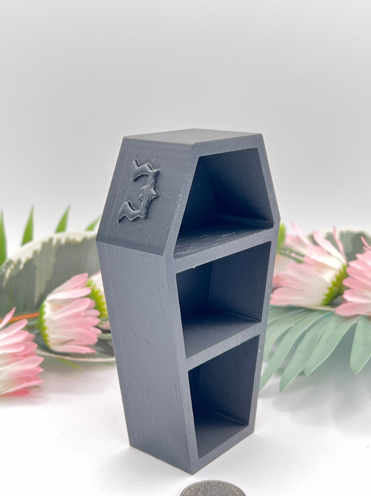 Small 3D Black Miniature Coffin