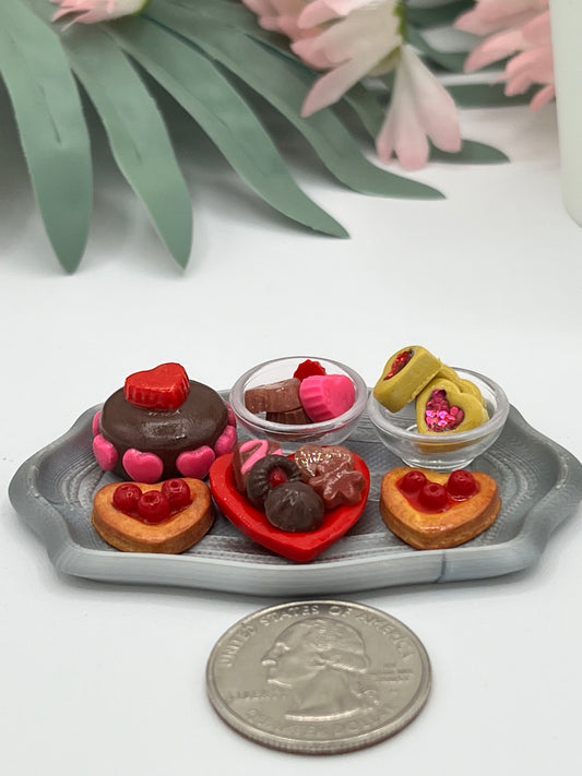 Miniature Sweet Cookies, Chocolates, and Pastries Set (Valentine’s Day)