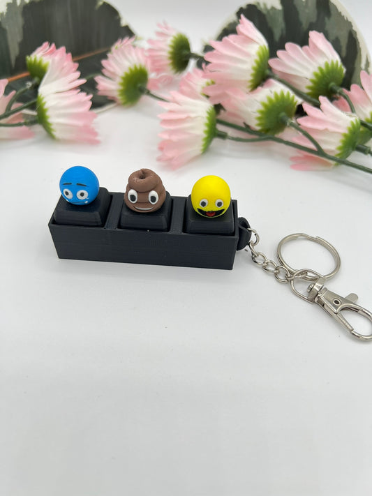 3D Emoji Keycap Clicker Keychain