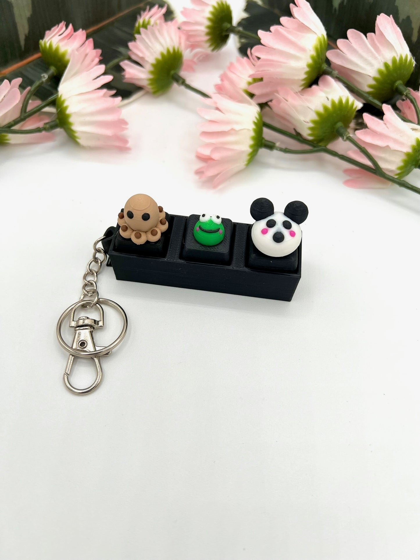 3D Animal Keycap Clicker Keychain