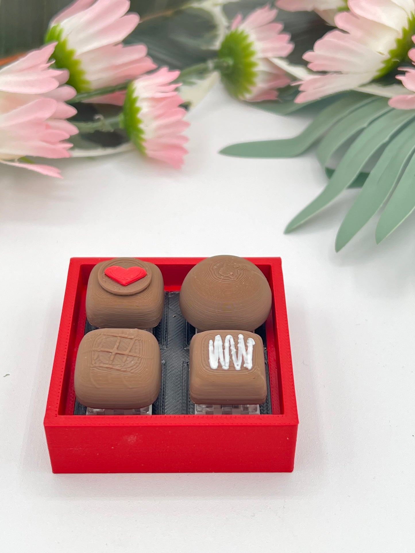 Valentines 3D Chocolate Box Fidget Clickers (Chocolate or Pink)