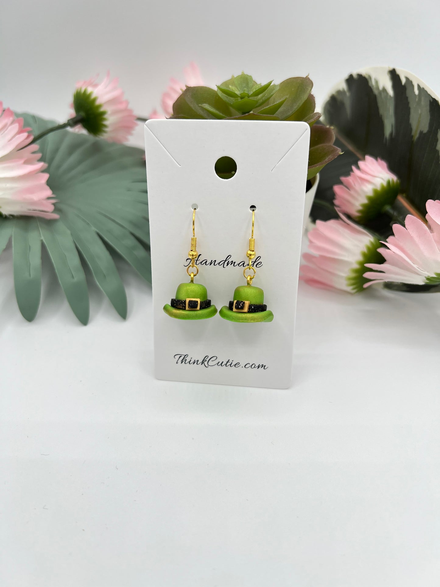 Handmade St Patrick’s Day Leprechaun Hat Earrings