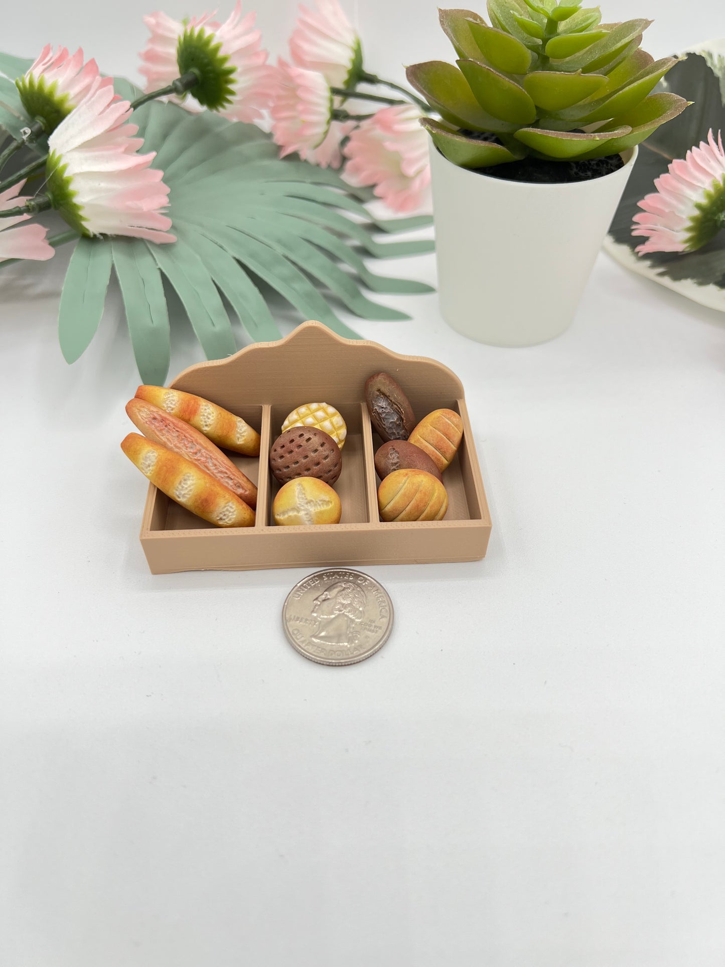 Bakery: Miniature Bread Basket with Clay Breads