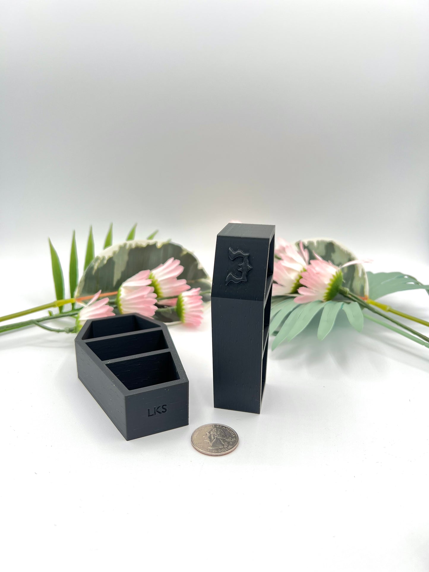 Small 3D Black Miniature Coffin