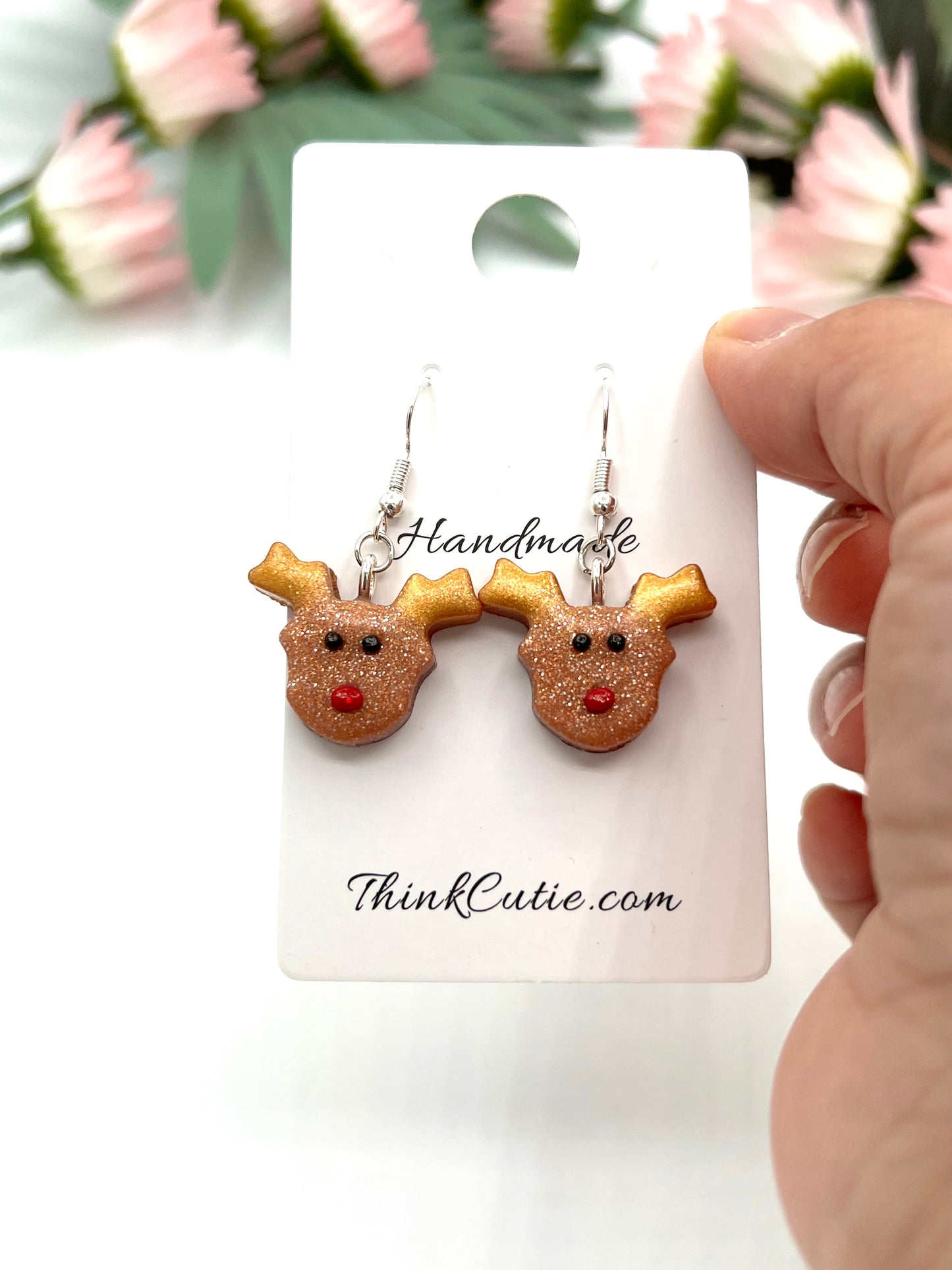 Reindeer Holiday Earrings (Polymer Clay)