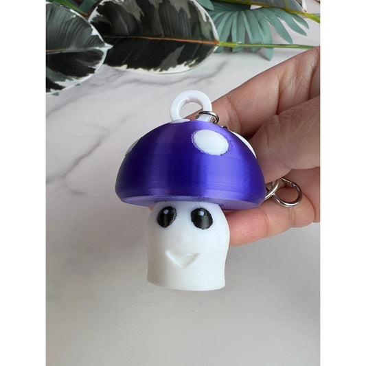 3D Purple Mushroom Keychain