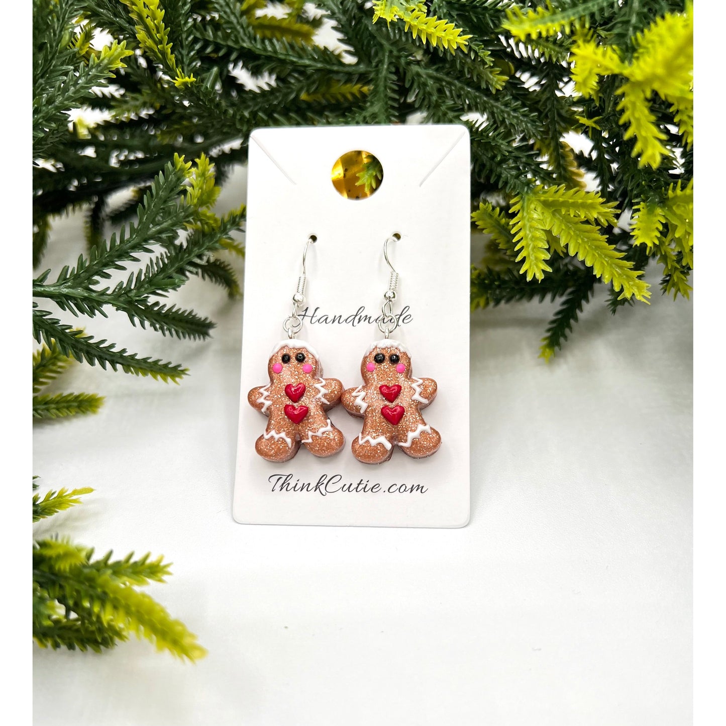 Handmade Gingerbread Earrings (Polymer Clay)