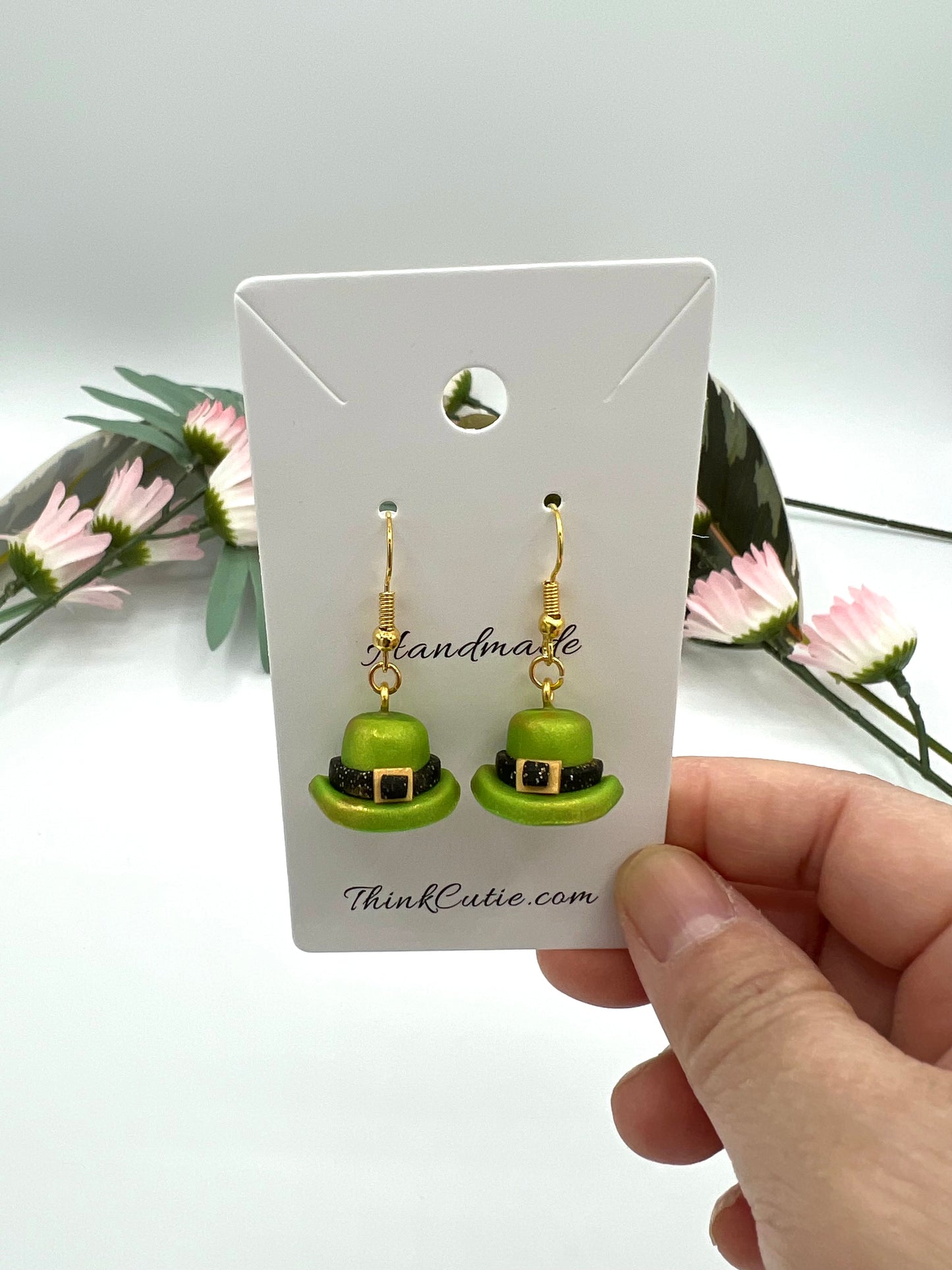 Handmade St Patrick’s Day Leprechaun Hat Earrings