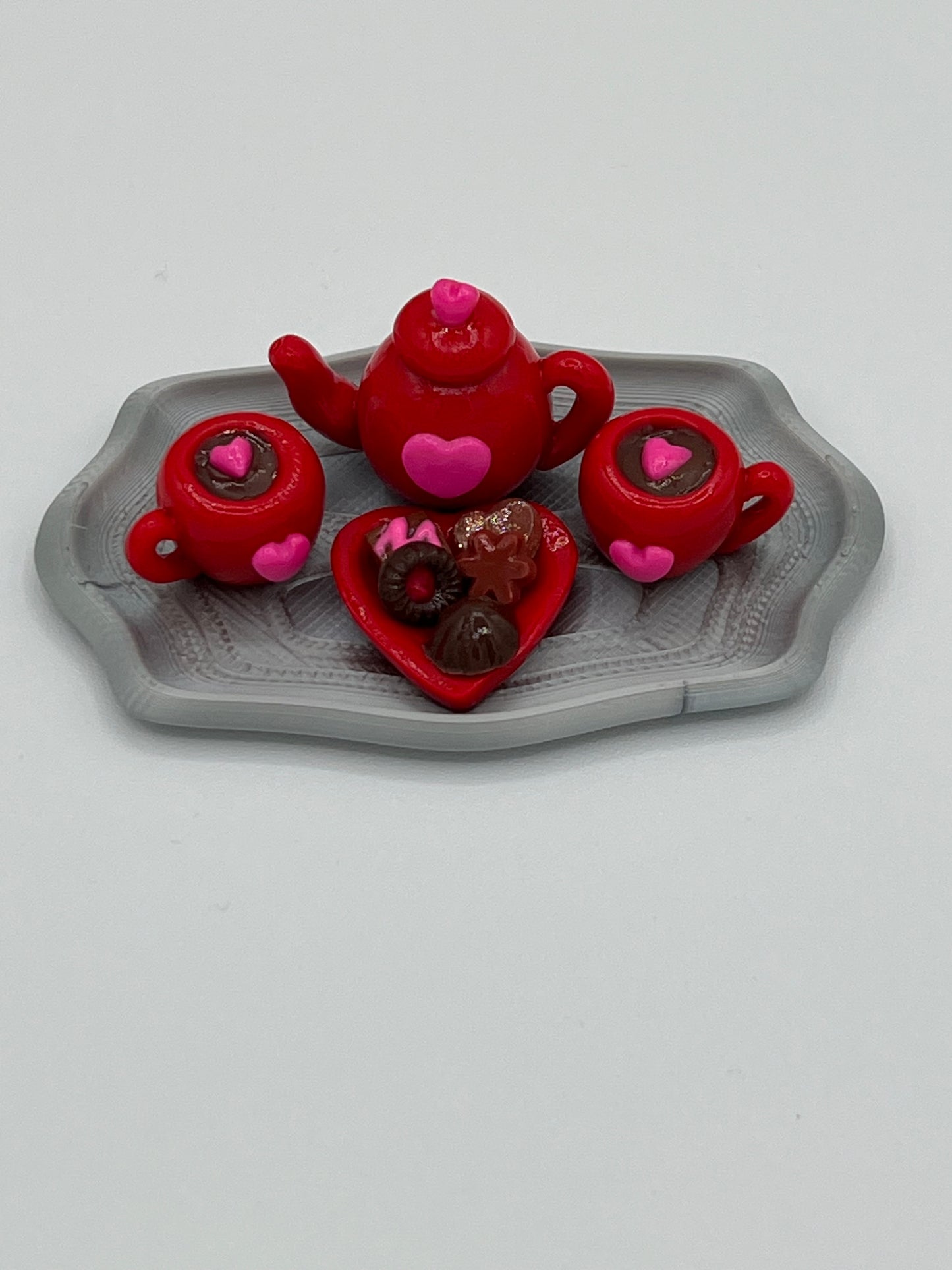 Handmade Miniature Valentine’s Day Tea Set