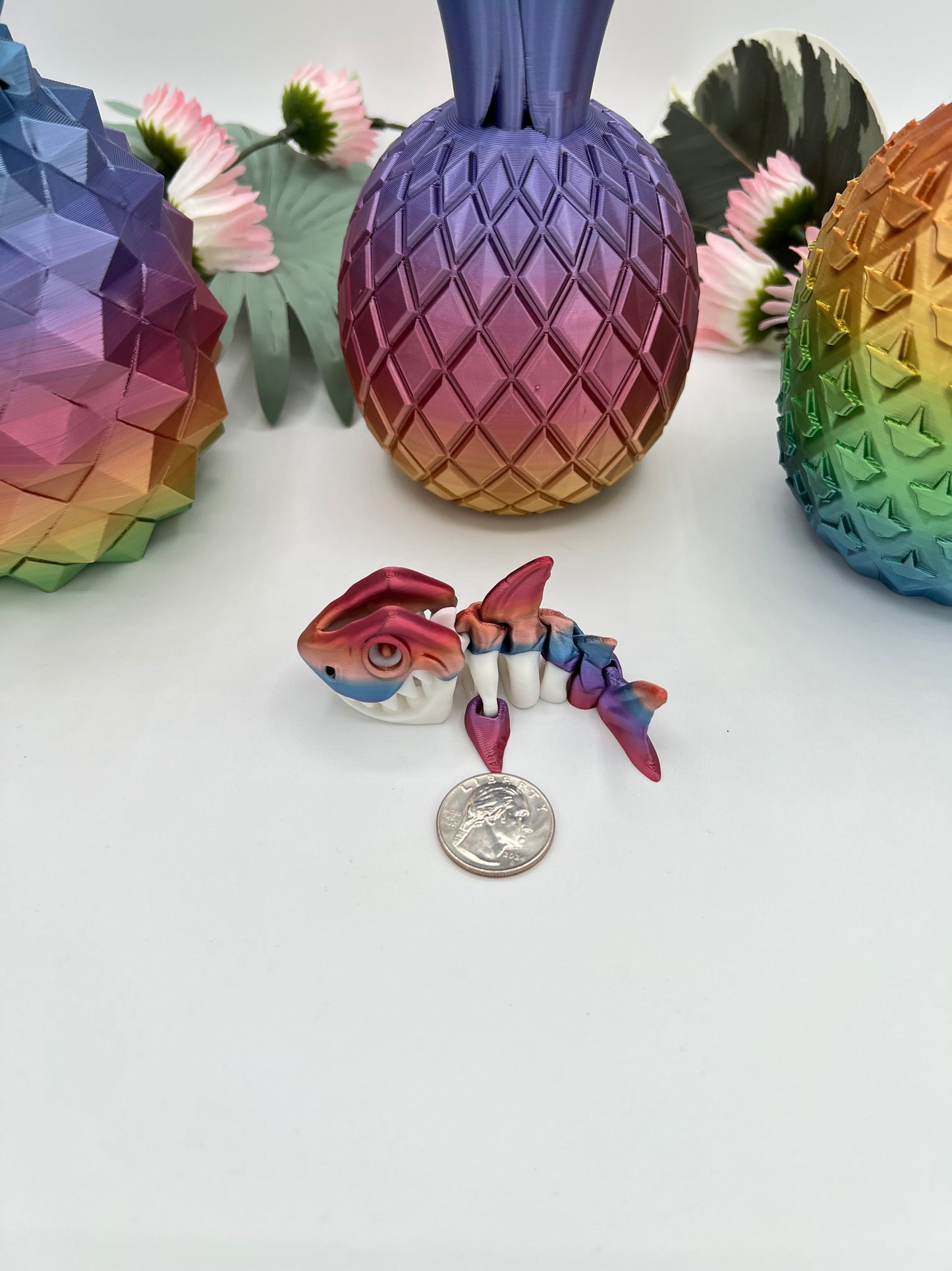 Articulated Skeleton Shark – 3D Printed Rainbow Fidget Toy