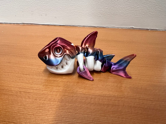 Articulated Skeleton Shark – 3D Printed Rainbow Fidget Toy