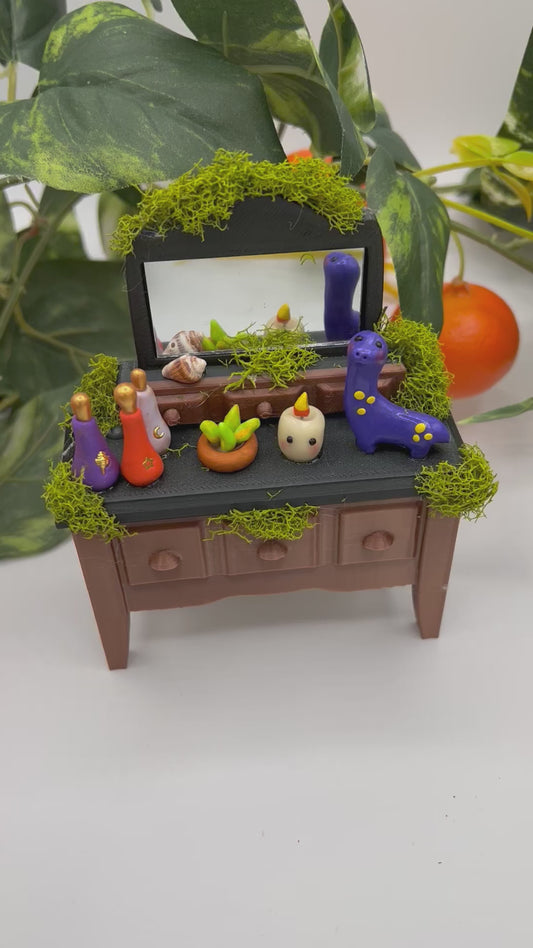 Black & Brown Miniature Fairy Dresser (Doll House)